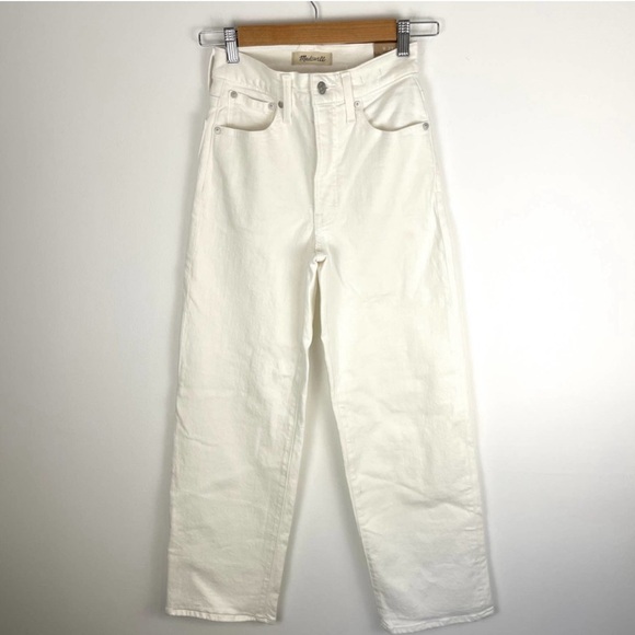 Madewell The Perfect Vintage Wide Leg Crop Jeans in tile white size 23 - Picture 6 of 6